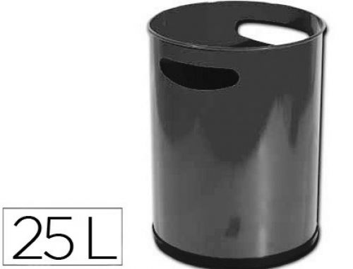Cesto de papeis sie metalico com pegas preto capacidade 16 litros 32x25 cm , Sie , 23272 , 